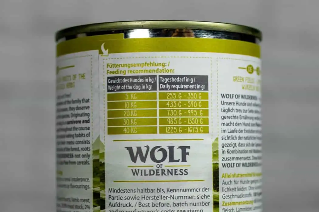 Fütterungsempfehlung