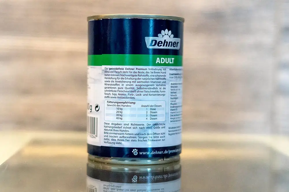 Empfohlene Futtermenge Dehner Aduld Rind & Wild