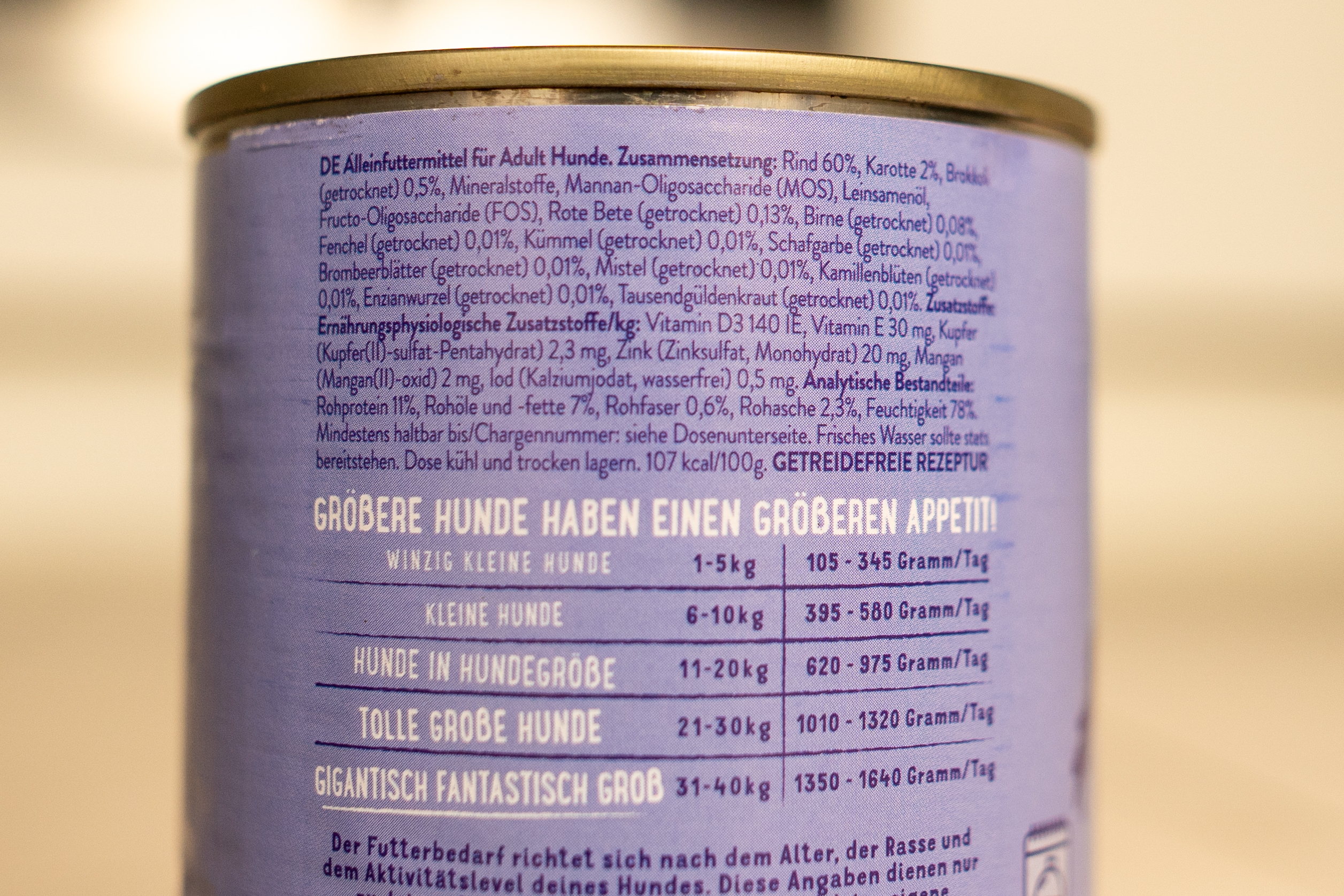 Edgar & Cooper köstliches Rind Inhalt Zusammensetzung Deklaration