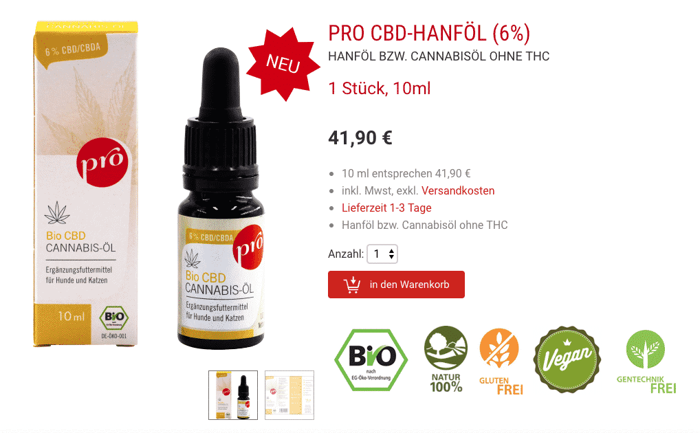 Hanföl für Hunde Richtige Dosierung Anleitung Empfehlung