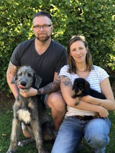 Insen-Dennis-Dexter-Artos Insen und Dennis Rosenboom mit Ihren Hunden